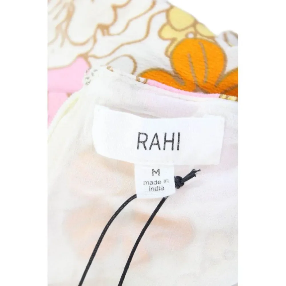 Rahi Womens Floral Print Midi Slit Skirt Multicolor Size M